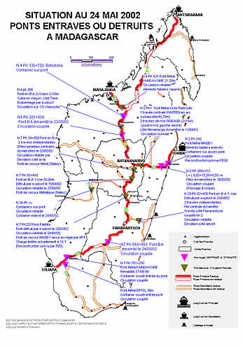 Madagaskar - Karte der Blockaden